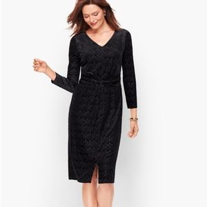 Talbots *final price* black longsleeve dress jacquard velvet NWT sz M
